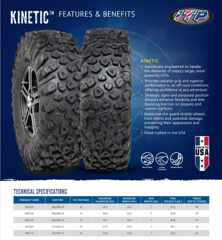ITP Kinetic Tire 30x10R-15 8PR