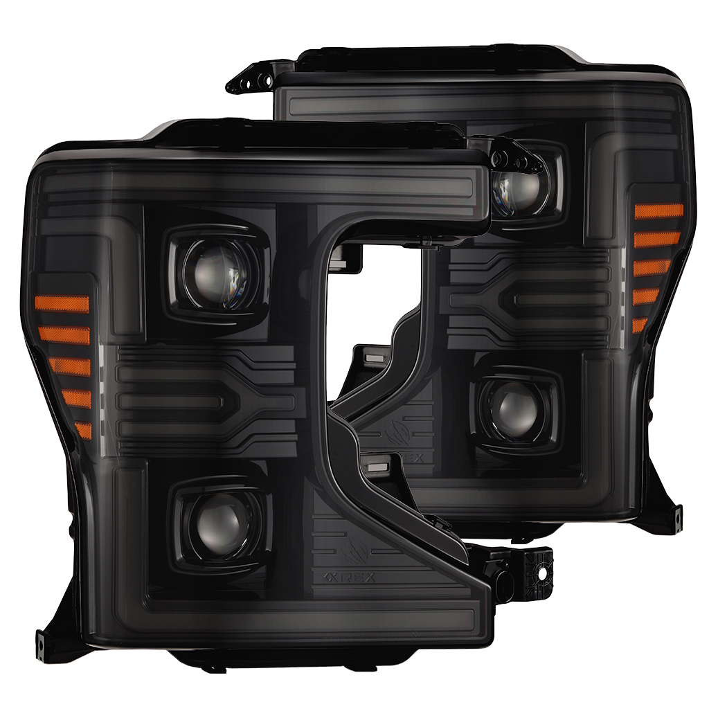Alpha Rex 20-22 Ford Super Duty LUXX-Series LED Projector Headlights Alpha-Black