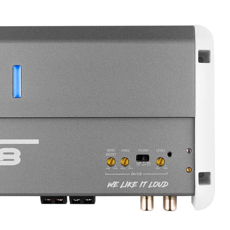 DS18 2-Channel Class-D Amp Full-Range 2x 250 Watts RMS at4 ohm IP55 Waterproof Rating