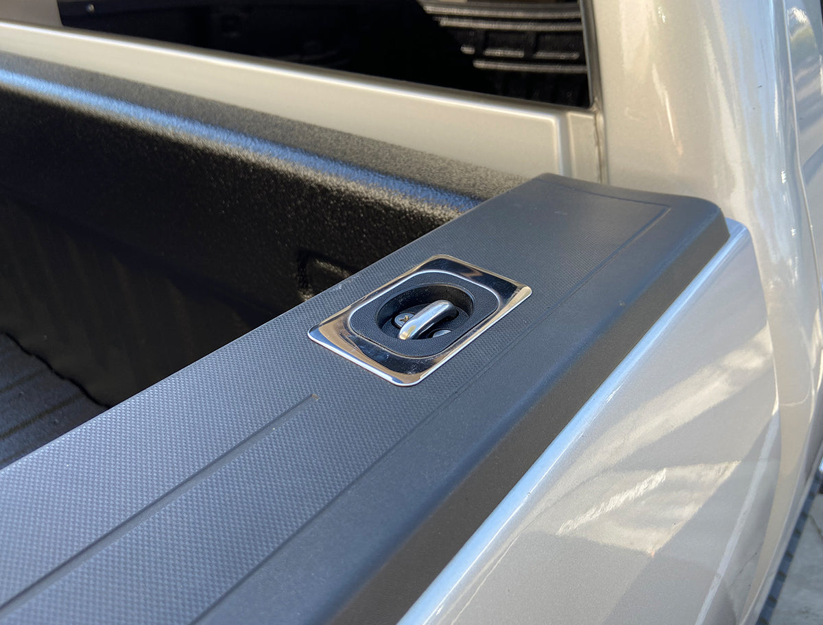 Gunmetal Flush Fit Retractable Tie-Down Anchors | 2014 + Chevy Silverado and GMC Sierra | - SpeedStrap