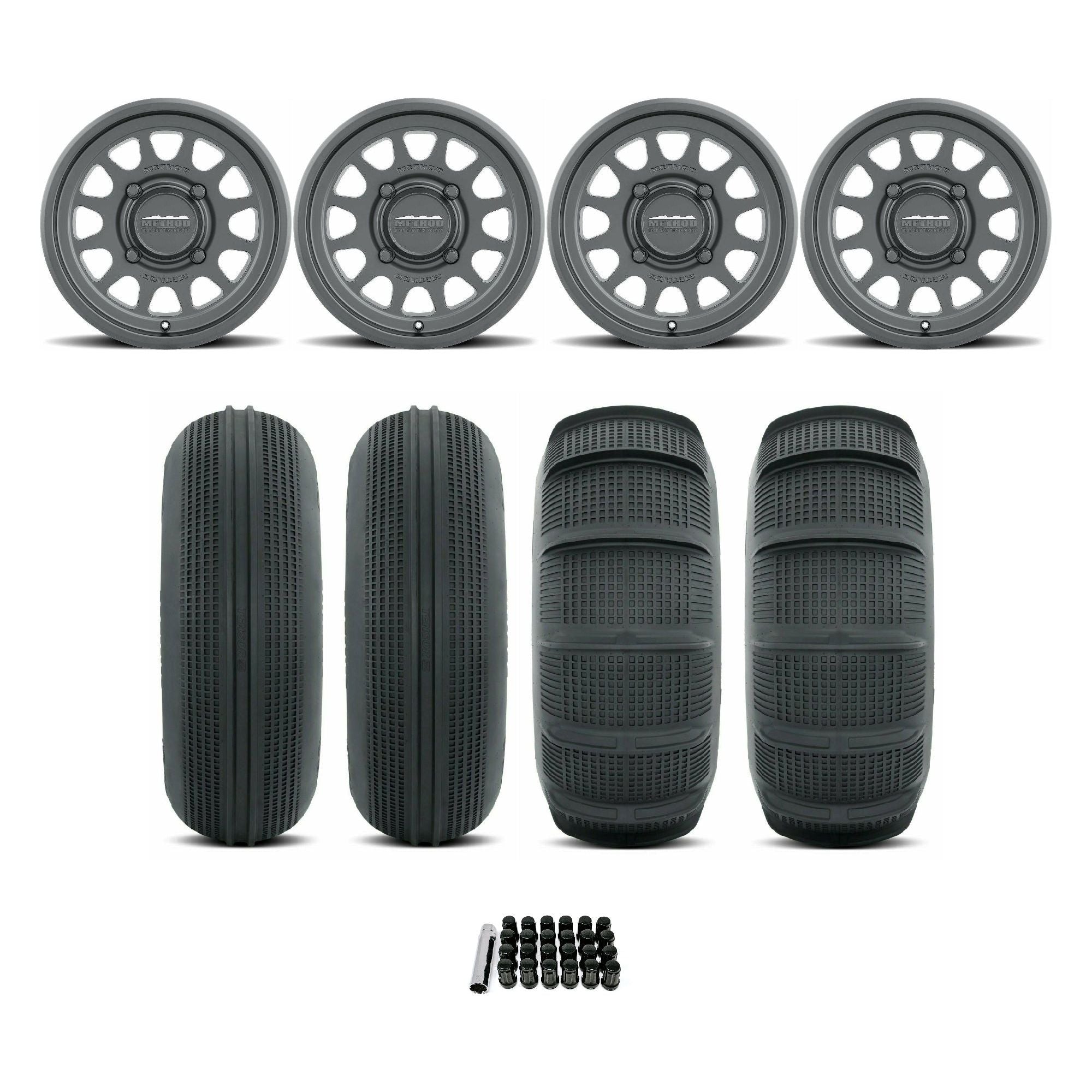 Can Am Maverick R 414 Bead Grip Wheel / Sand Series Tire Package