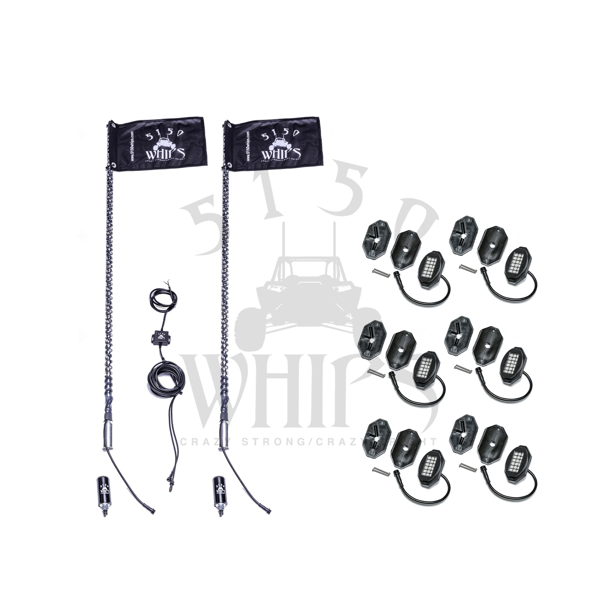 187 Whips and Rock Light Combo Kit