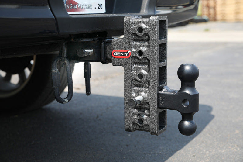 Gen-Y Mega Duty 2.5in Shank 6in Offset Drop 21K Hitch w/GH-061 Dual-Ball/GH-062 Pintle Lock