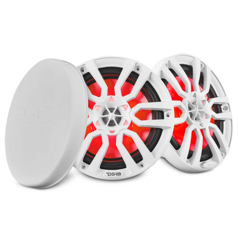 DS18 NXL Series Coaxial Marine Speaker w/ RGB Lights 8in 2-Way 125 Watts RMS 4 ohm White