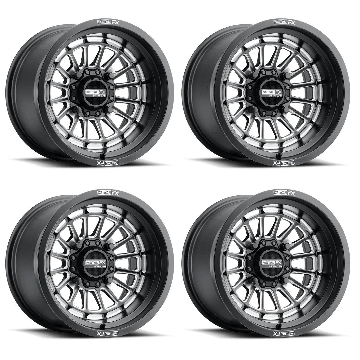 Set of 4 15x10 Delta Wheels (Satin Black Contrast Cut)