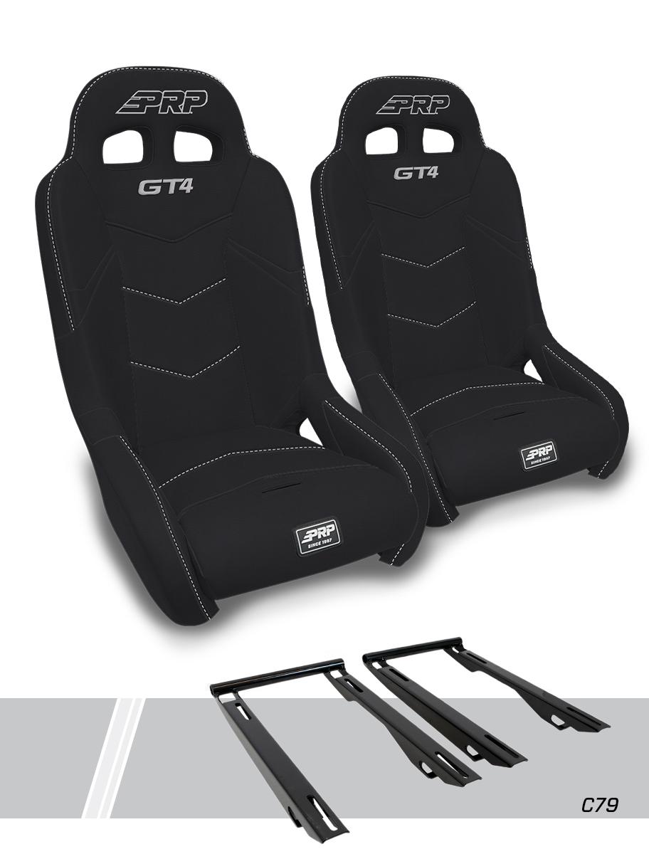 GT4 Suspension Seats Kit for Polaris RZR PRO XP, PRO R, PRO S, Turbo R (Pair)