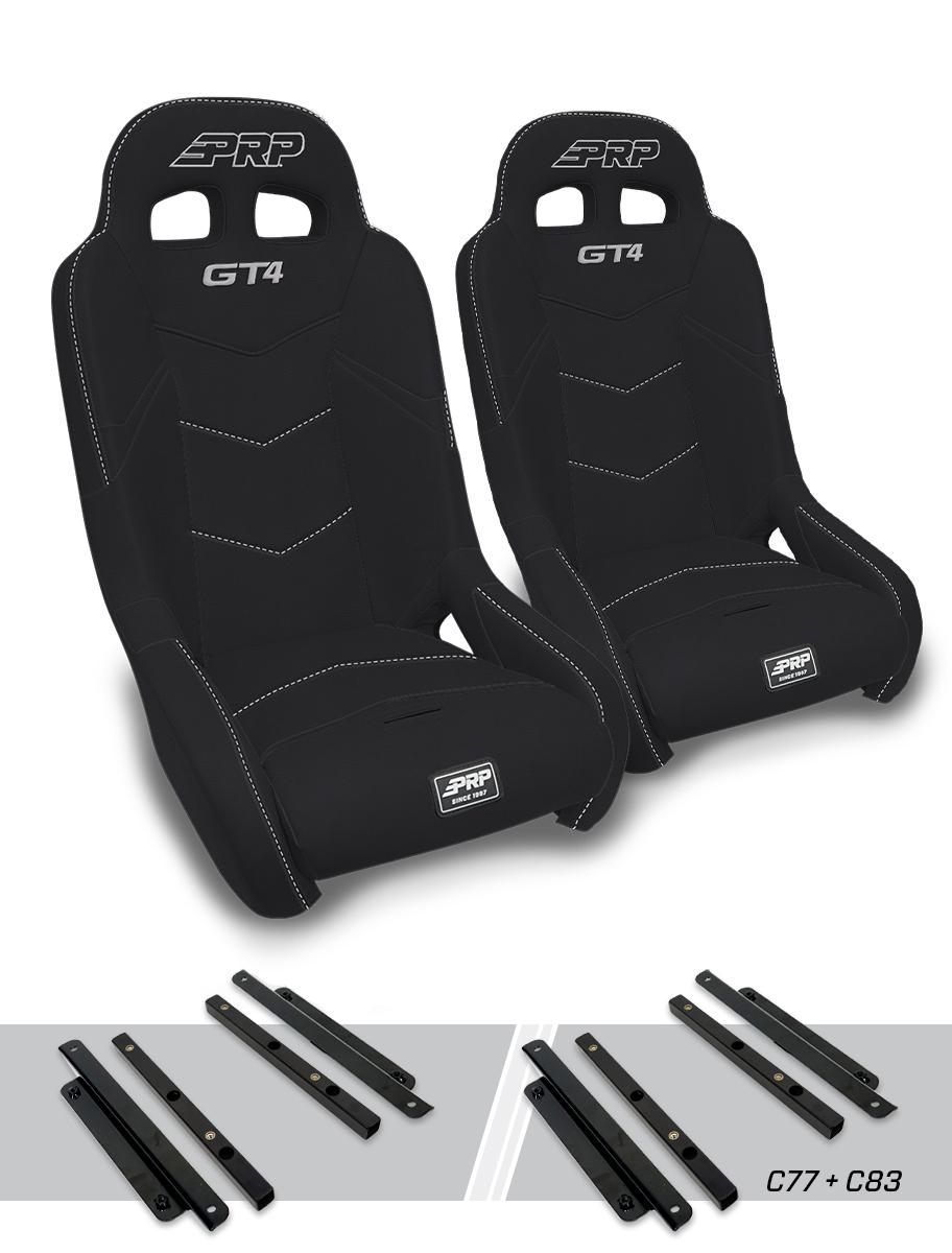 GT4 Suspension Seats Kit for Polaris General, RZR S 900, 900 Trail, Trail, XP 1000, Turbo, Turbo S, RS1 (Pair)