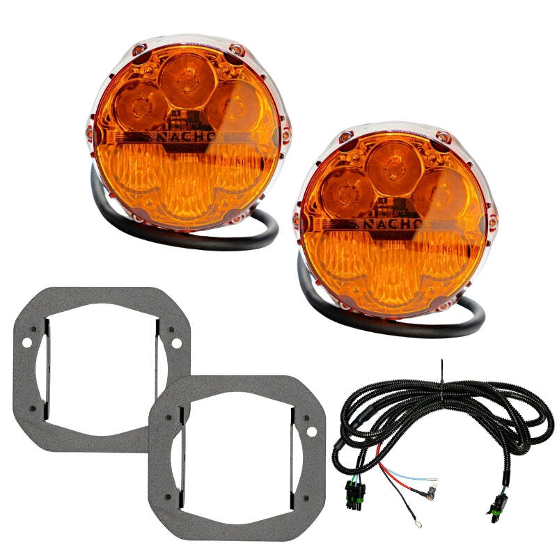 Nacho Lighting Jeep JL/JT SAE Combo Amber Plug N Play Fog Light Kit (1pc Bumper Kit)