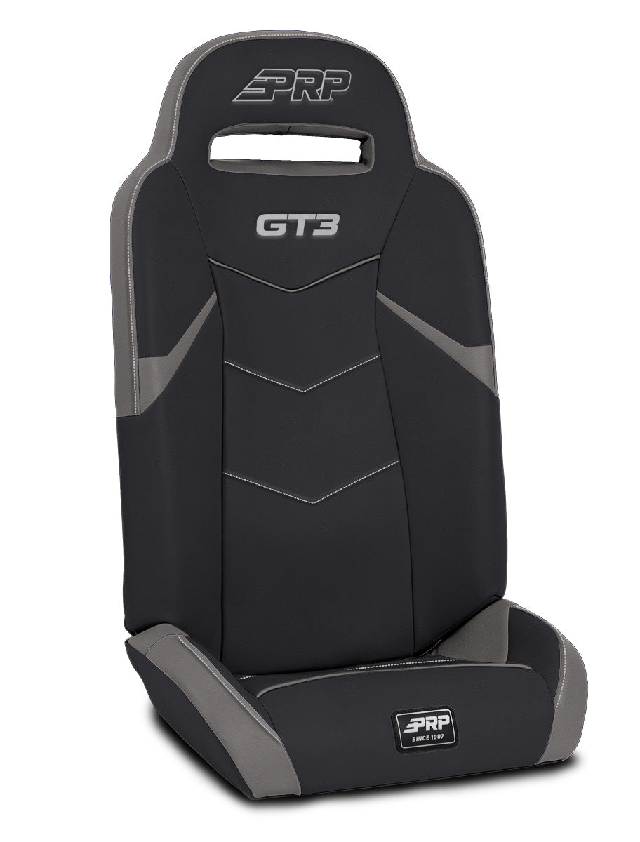 GT3 Fold Flat Rear Suspension Seats for Polaris RZR PRO XP4, PRO R4, Turbo R4 (Pair), Black