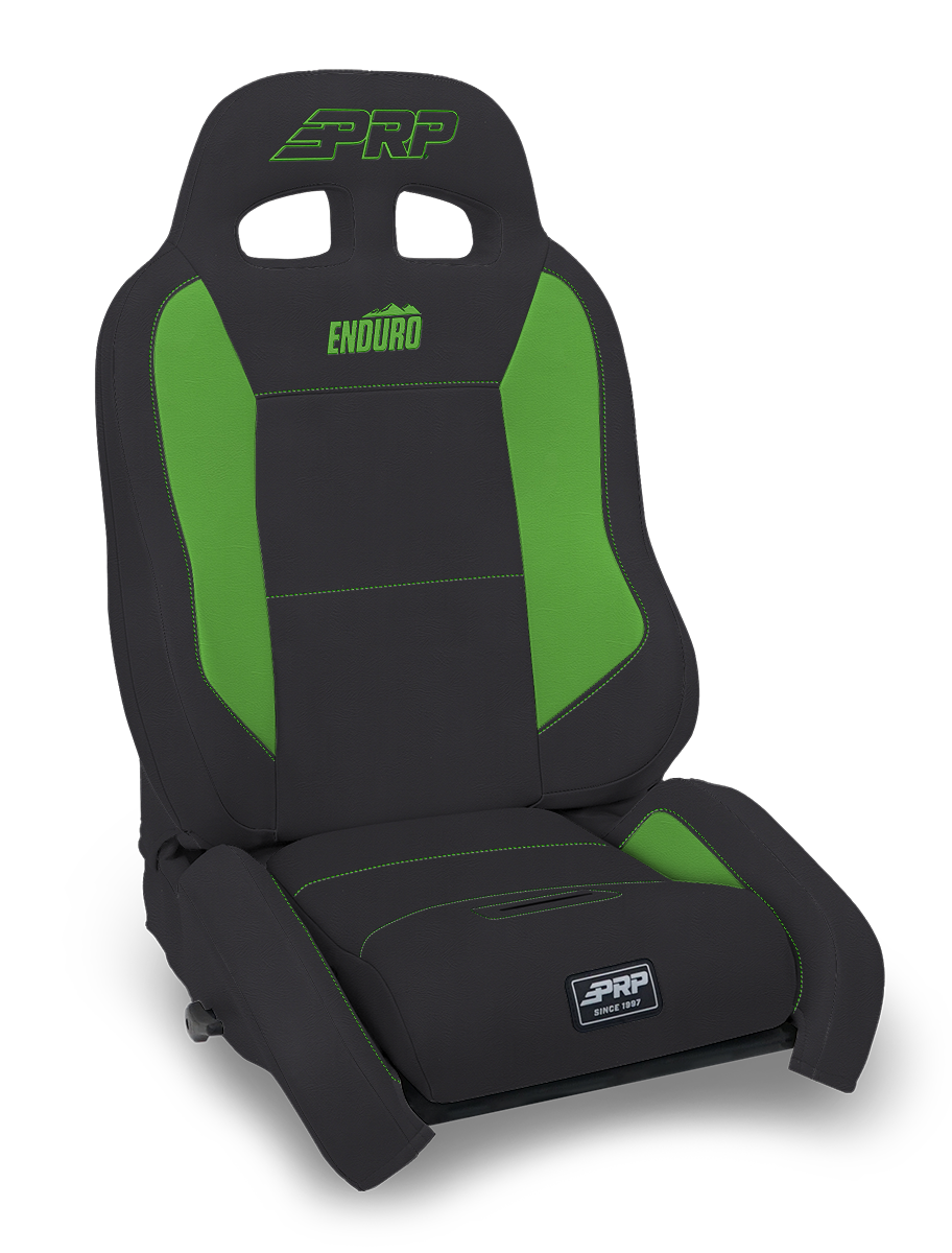 EnduroCrawl Reclining Suspension Seat, Black & Green Vinyl