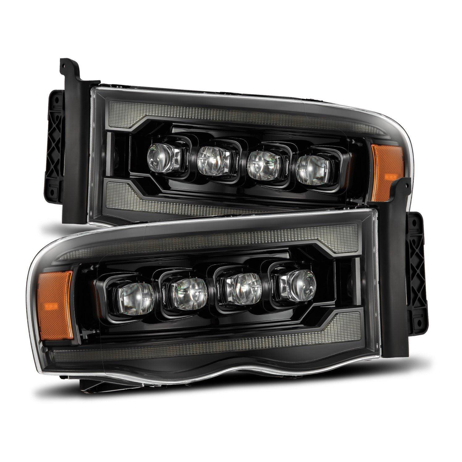 Alpha Rex 02-05 Dodge Ram NOVA-Series LED Projector Headlights Alpha-Black