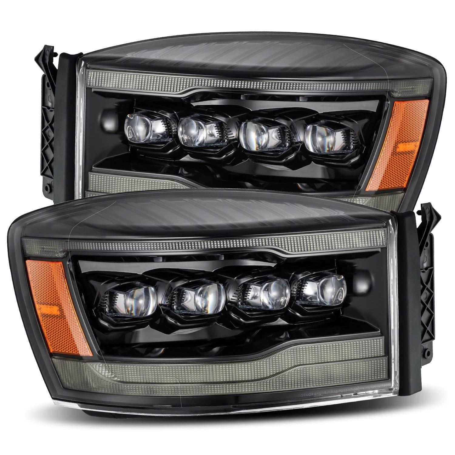 Alpha Rex 06-08 Dodge Ram NOVA-Series LED Projector Headlights Alpha-Black