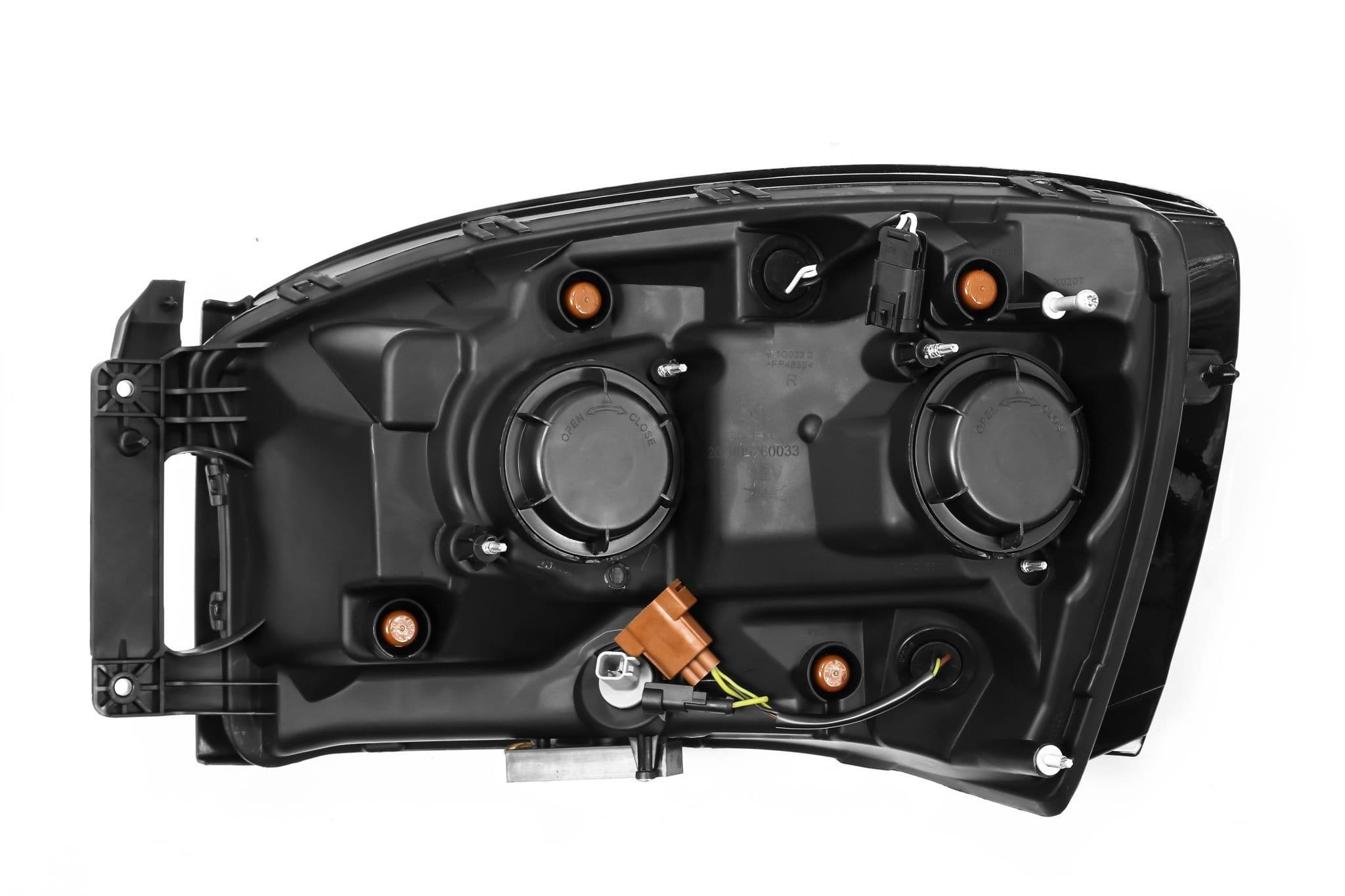 Alpha Rex 06-08 Dodge Ram LUXX-Series LED Projector Headlights Black