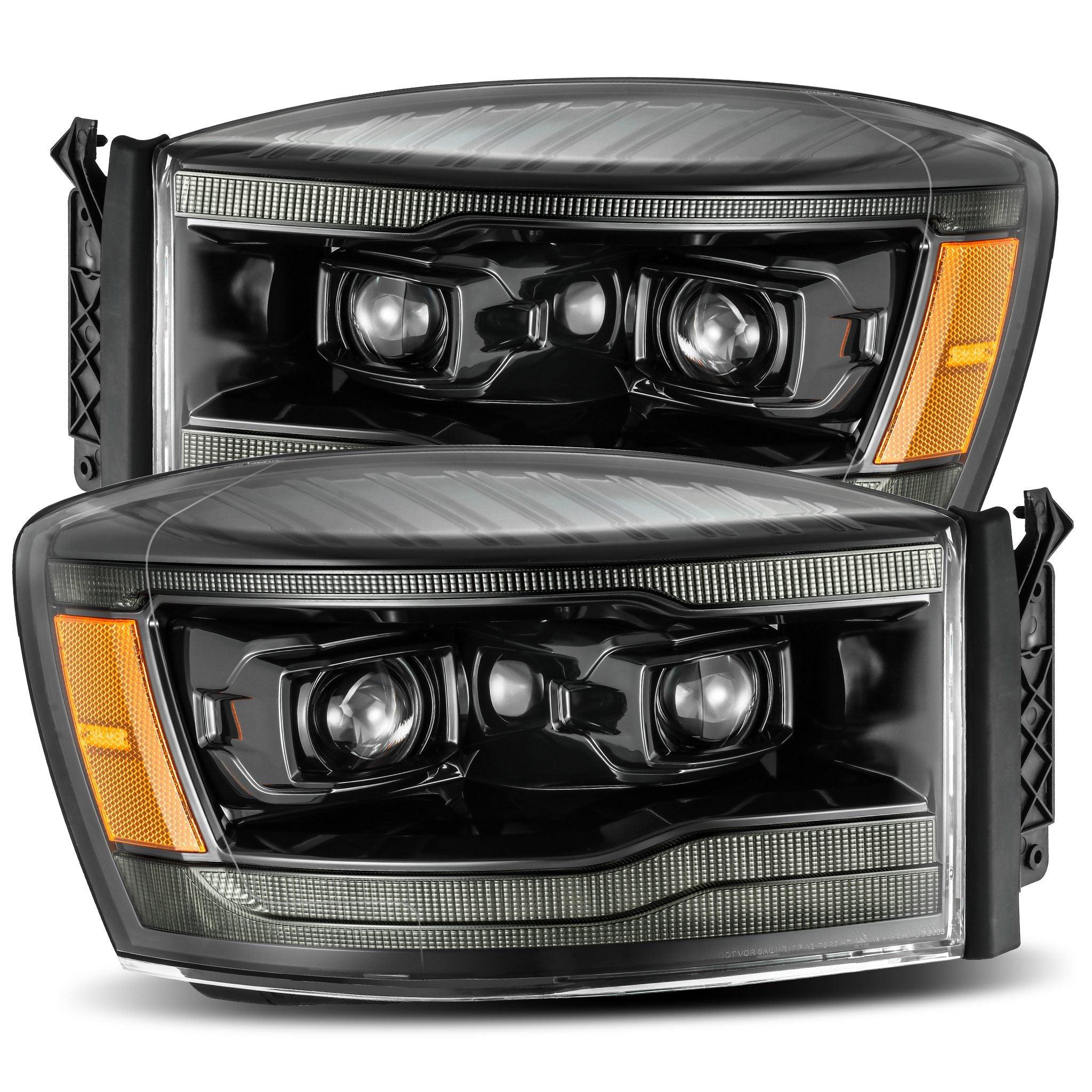 Alpha Rex 06-08 Dodge Ram LUXX-Series LED Projector Headlights Alpha-Black