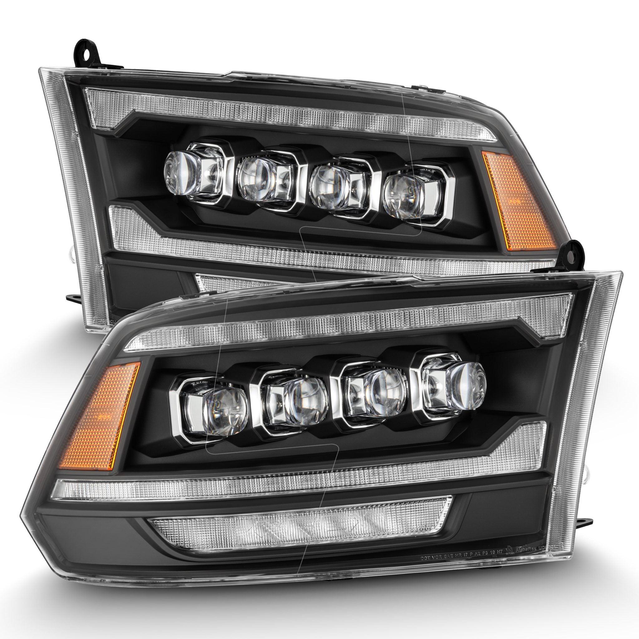 Alpha Rex 09-18 Ram Truck NOVA-Series (5th Gen 2500 G2 Style) LED Projector Headlights Black