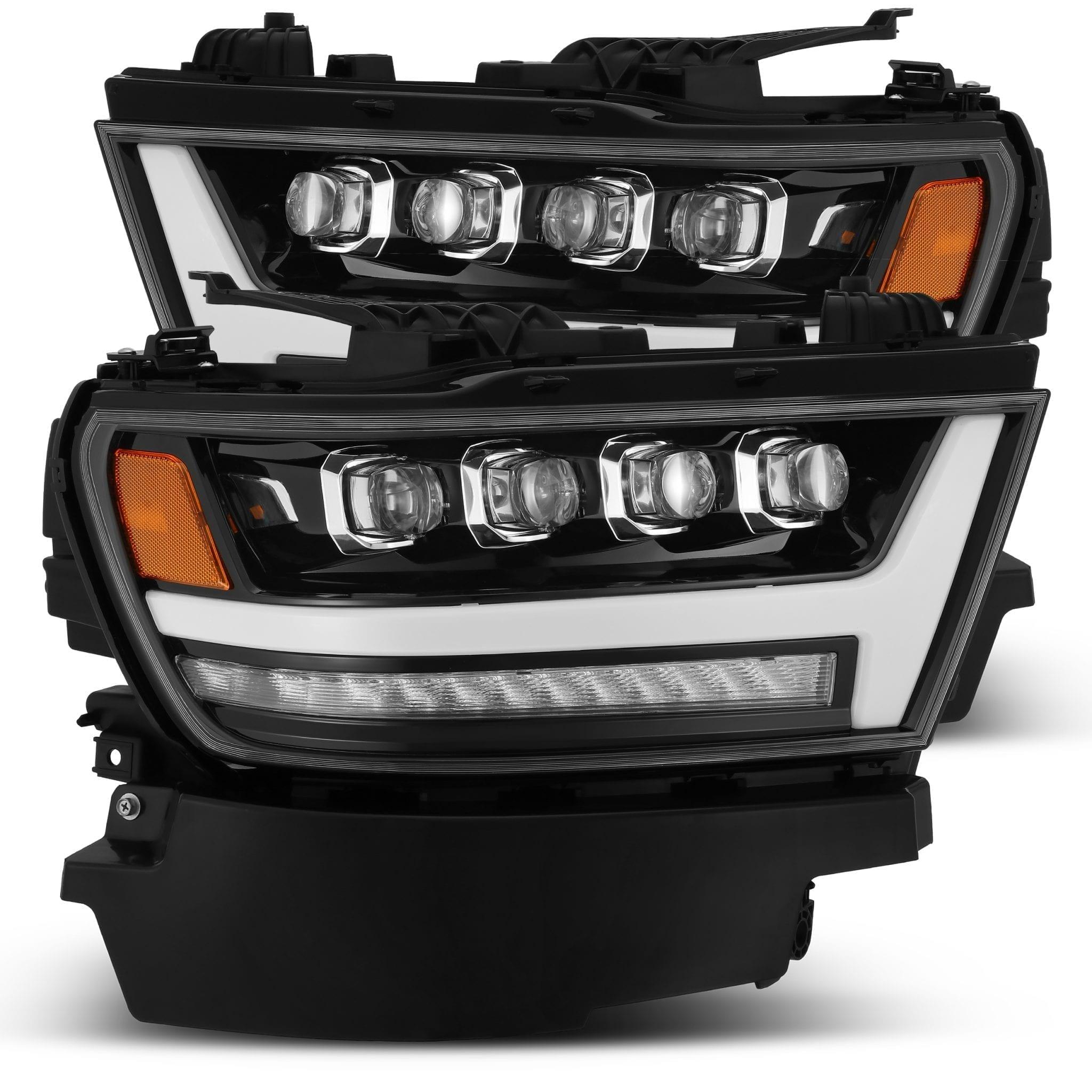 Alpha Rex 19-22 Ram 1500 NOVA-Series LED Projector Headlights Jet Black