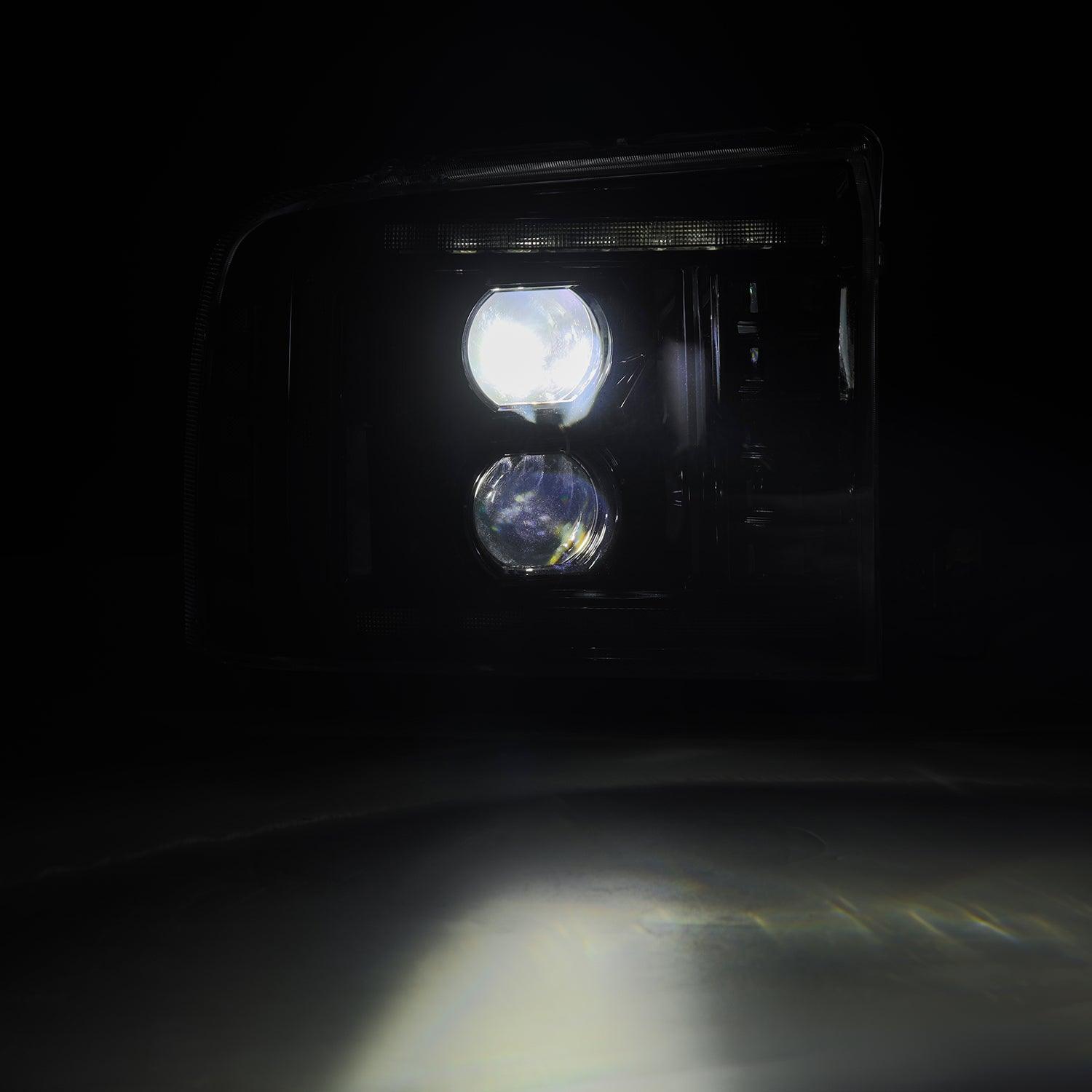Alpha Rex 05-07 Ford Super Duty LUXX-Series LED Projector Headlights Alpha-Black