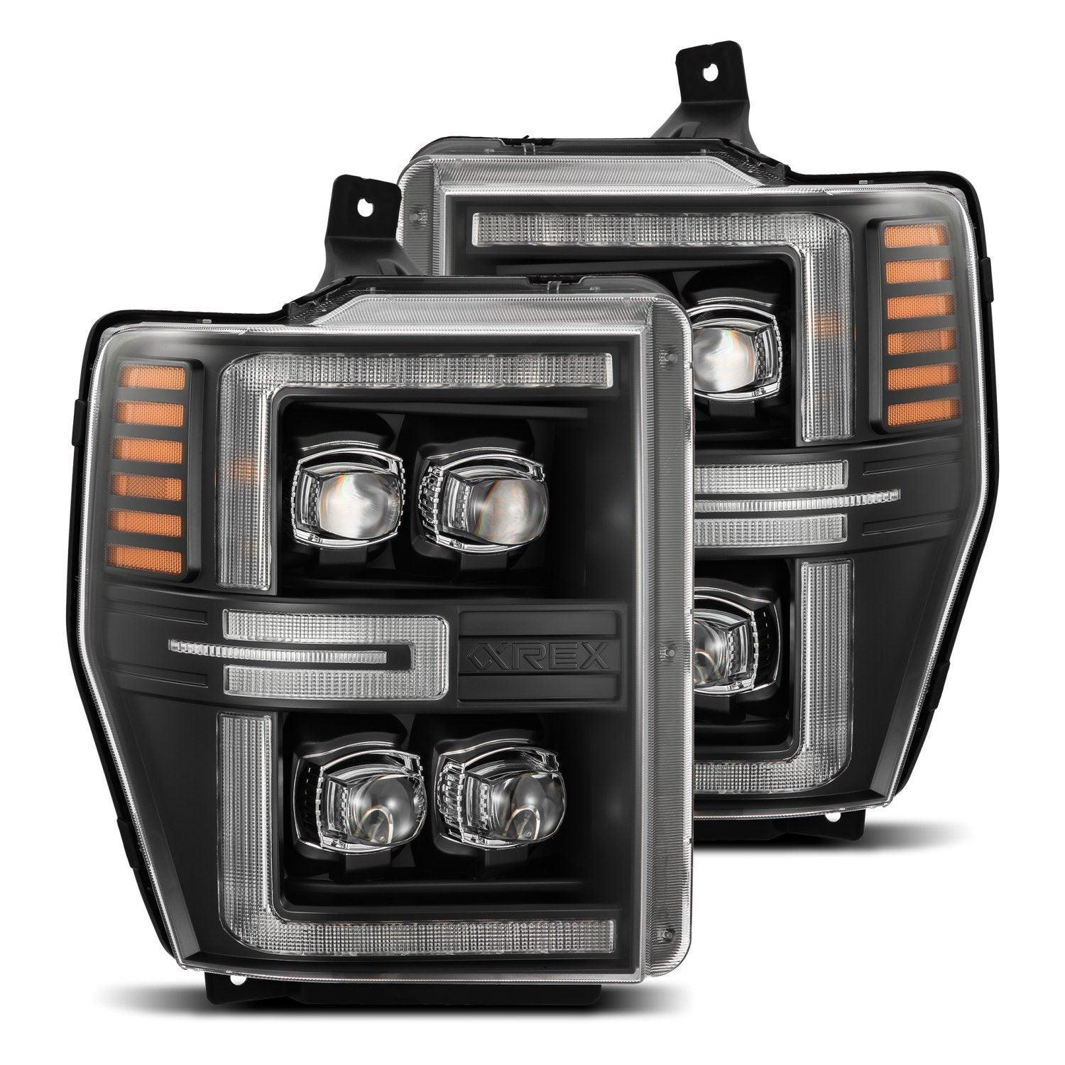 Alpha Rex 08-10 Ford Super Duty NOVA-Series LED Projector Headlights Black