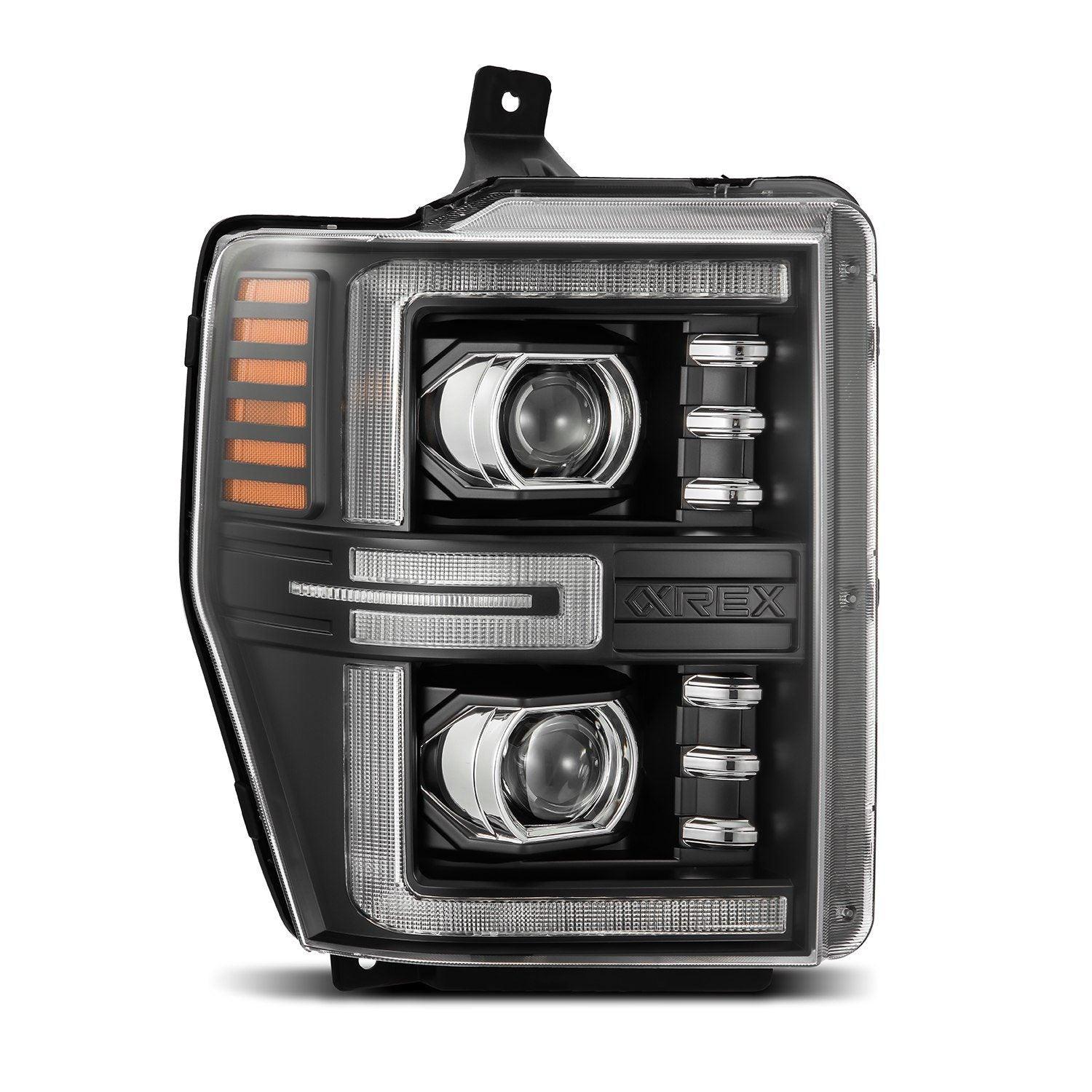 Alpha Rex 08-10 Ford Super Duty LUXX-Series LED Projector Headlights Black