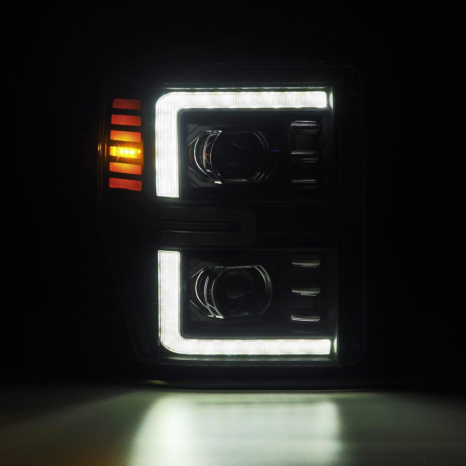 Alpha Rex 08-10 Ford Super Duty LUXX-Series LED Projector Headlights Black