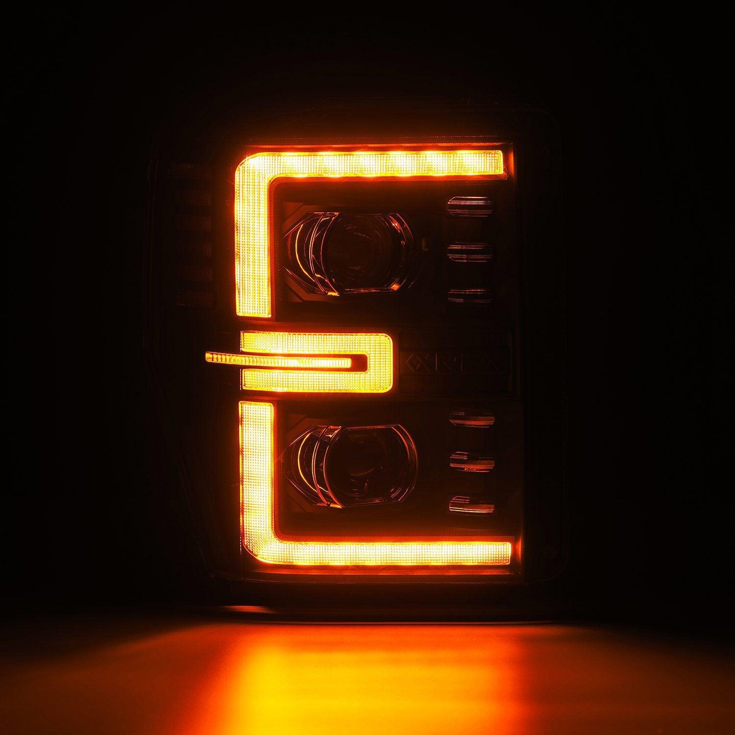 Alpha Rex 08-10 Ford Super Duty LUXX-Series LED Projector Headlights Black