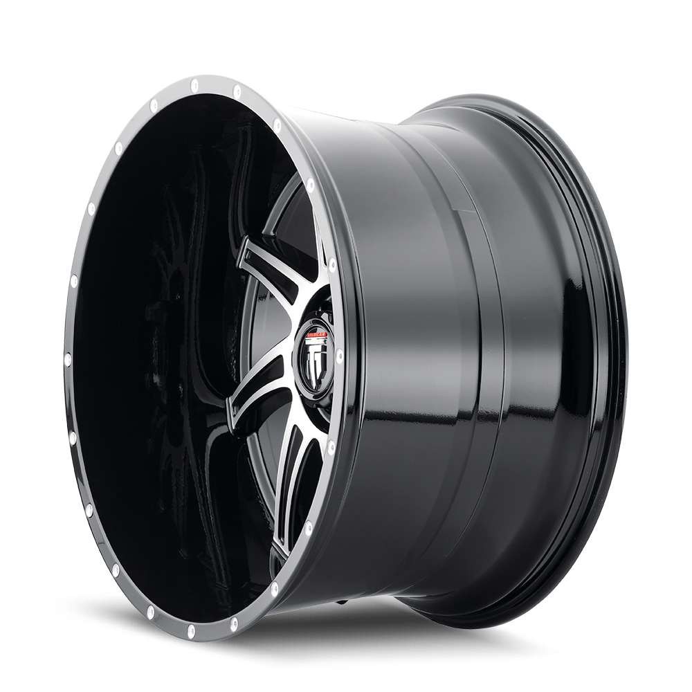 AMERICAN TRUXX AT162-221252BM AMERICAN TRUXX VORTEX AT162 GLOSS BLACK MACHINED 22X12 6-135 -44MM 87.1MM