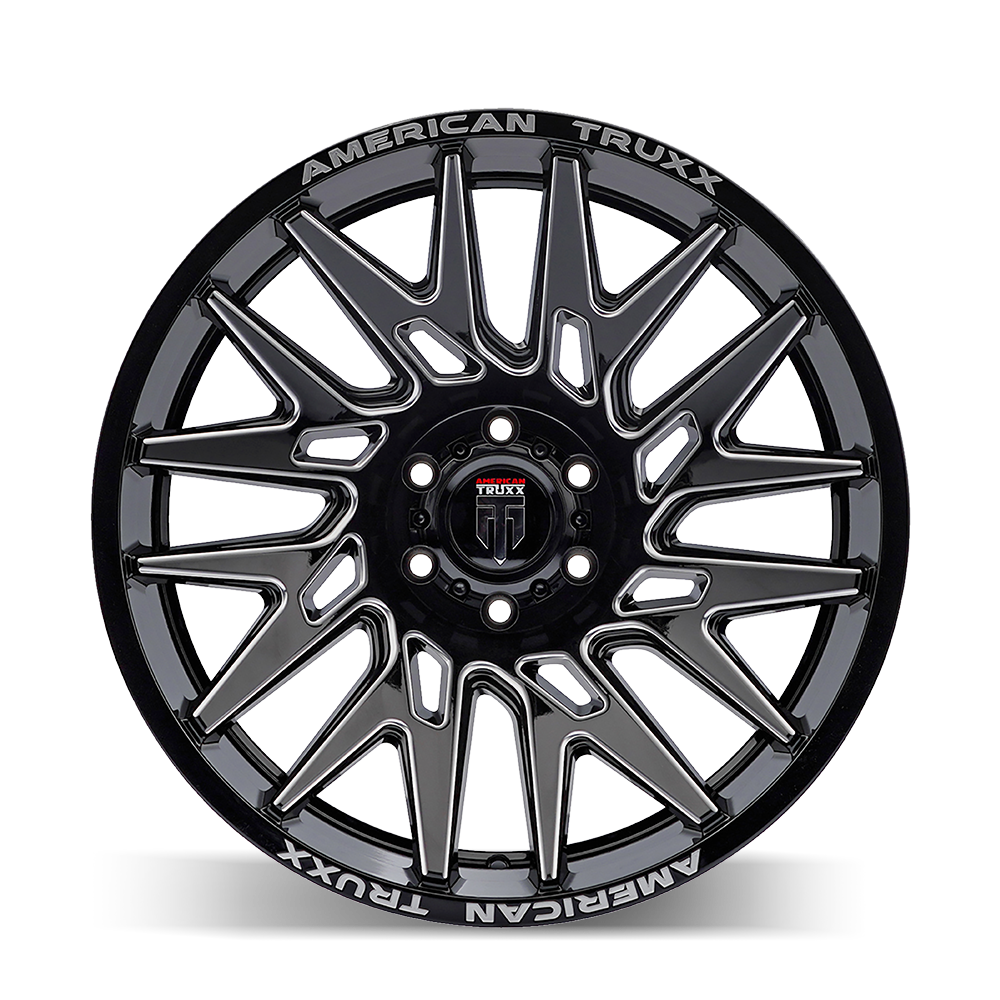 AMERICAN TRUXX AMERICAN TRUXX EVOLUTION AT1919 GLOSS BLACK MILLED 22X12 8-170 -44MM 125.2MM