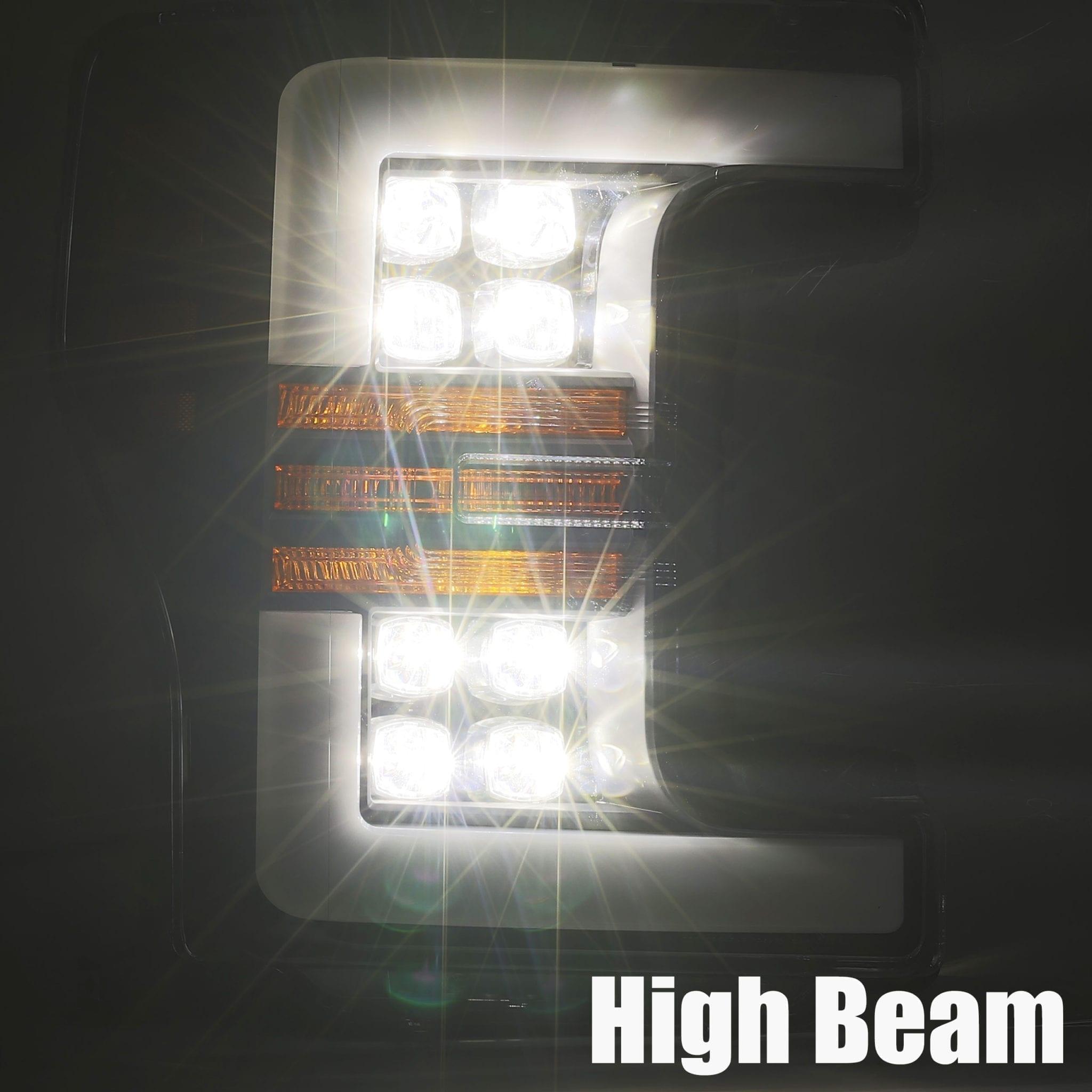 Alpha Rex 17-19 Ford Super Duty NOVA-Series LED Projector Headlights Black