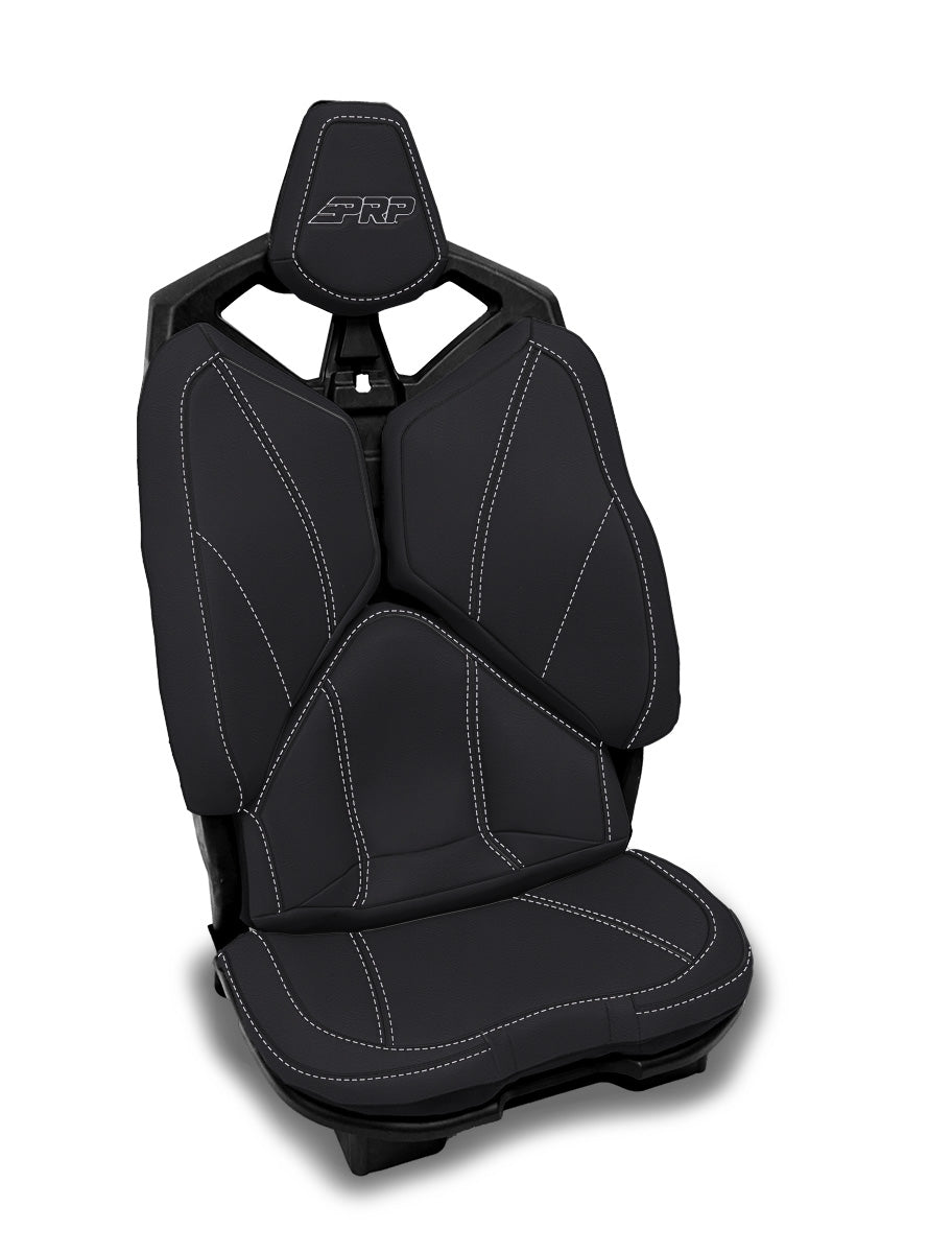Rear Seat Covers for 2020-2024 Polaris RZR PRO XP4, PRO R4, Turbo R4 (Pair) - Black with Red Stitch