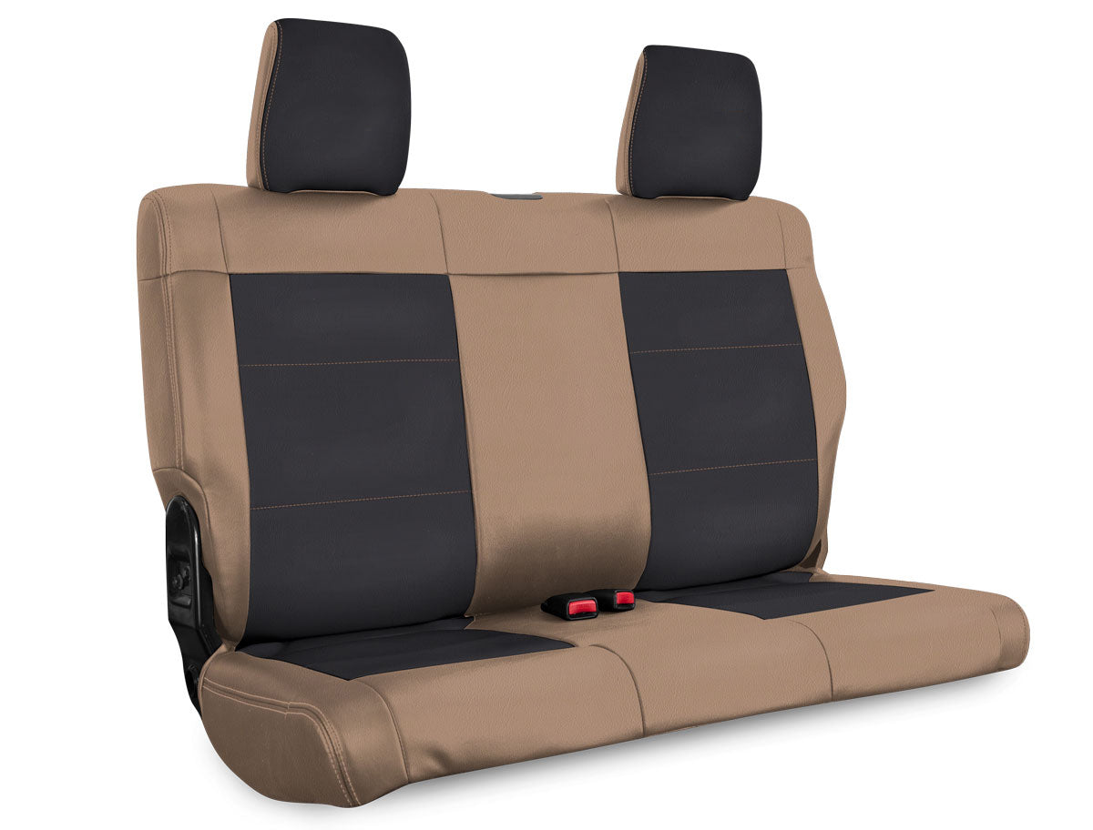 Rear Seat Cover for '11–'12 Jeep Wrangler JKU, 4 door - Black with Red Stitching