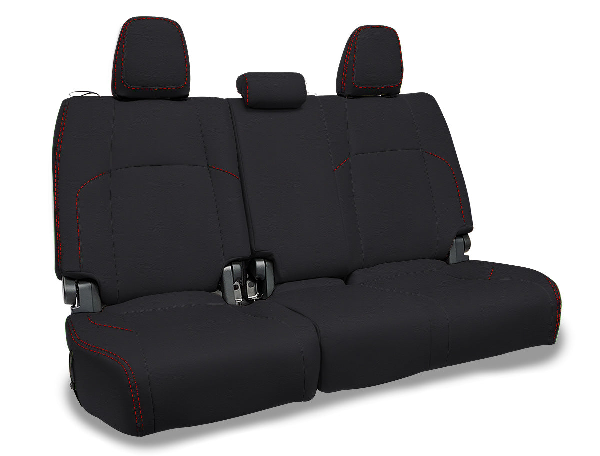 Rear Bench Covers for 2024+ Toyota Tacoma - Black with Red Stitch