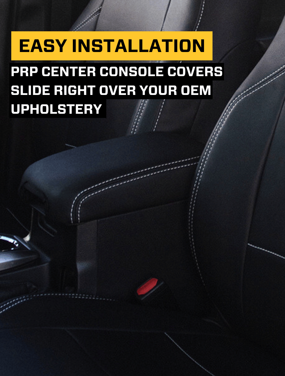 Center Console Cover for 2013-2017 Subaru Crosstrek - Black with Red Stitch