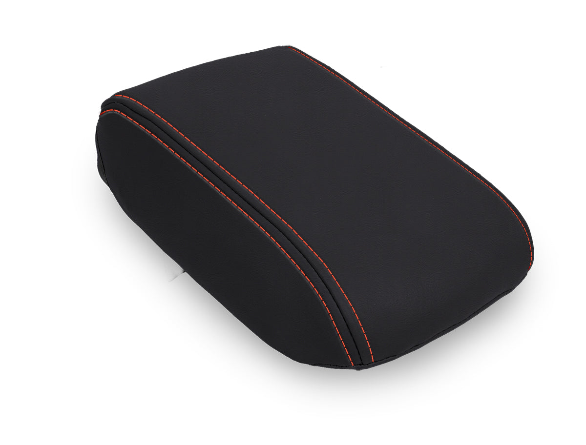 Center Console Cover for 2013-2017 Subaru Crosstrek - Black with Red Stitch