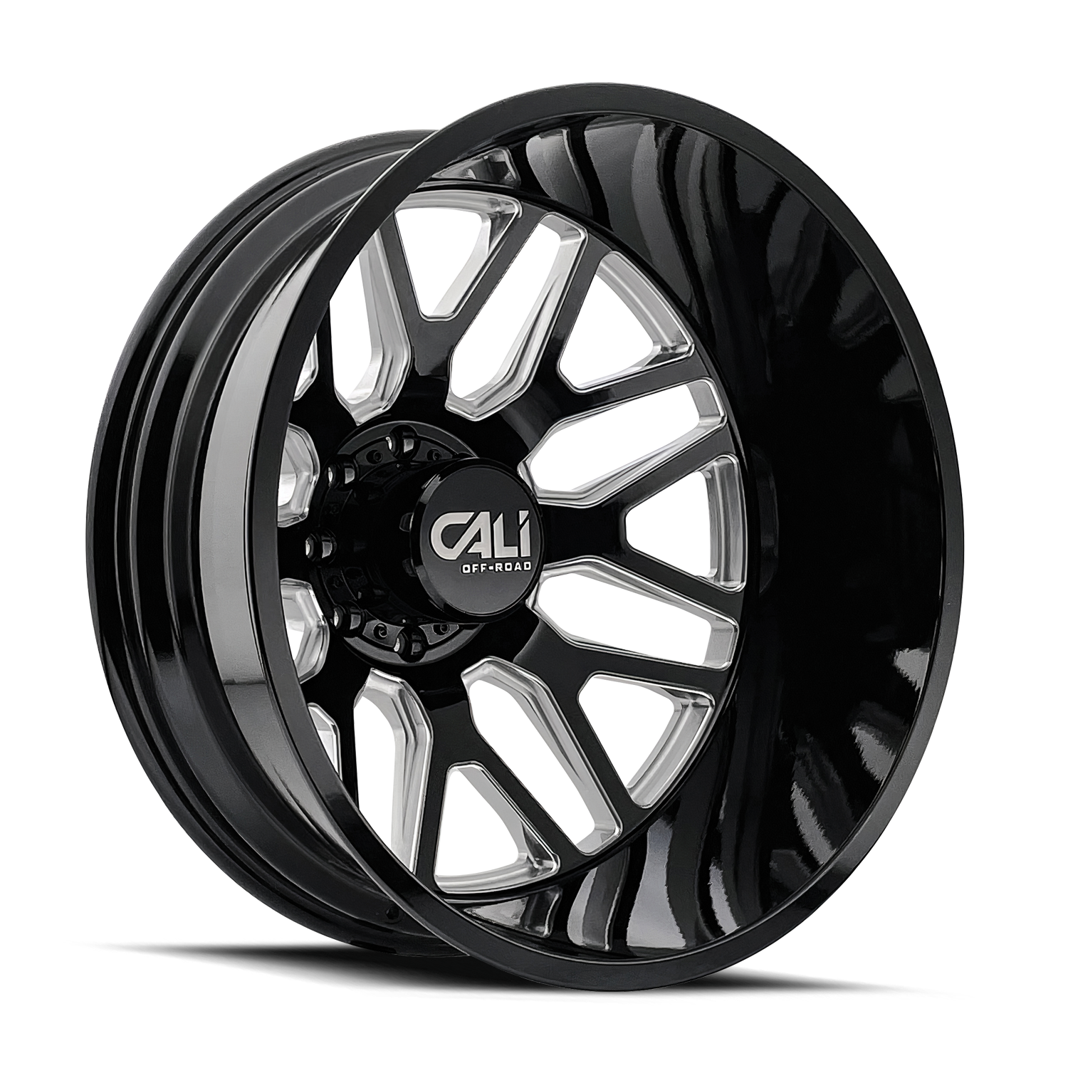 CALI OFF-ROAD CALI OFF-ROAD-OFFROAD INVADER DUALLY 9115D GLOSS BLACK MILLED 22X8.25 8-200 115MM 142MM