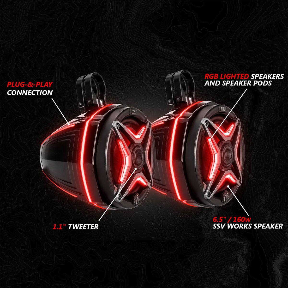 Polaris RZR Pro Series Phase-5 V-Spec 5-Speaker 1400watt System for Ride Command