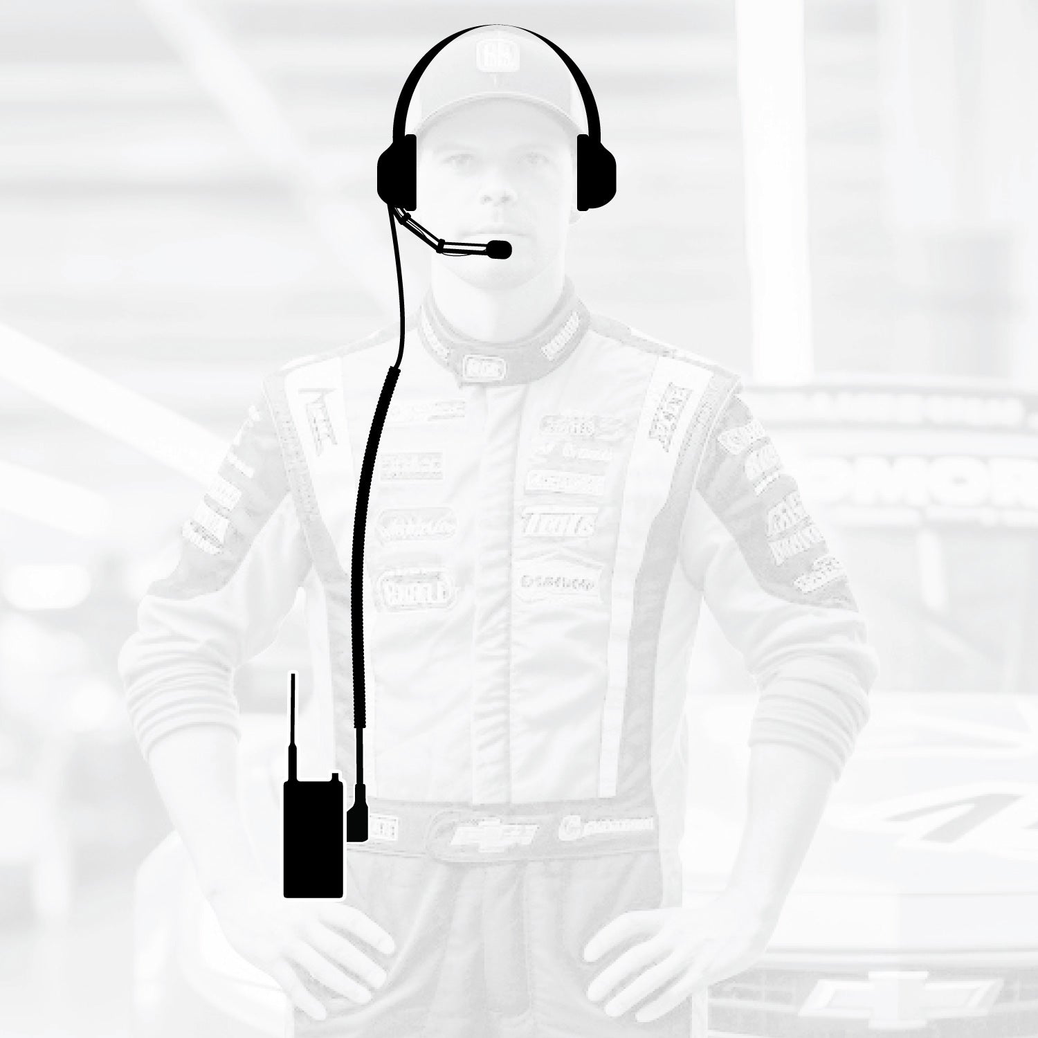 Crew Chief - H42 Spotter Headset and Rugged Handheld Radio Package - Dual Radio / R1 Business Band Handheld