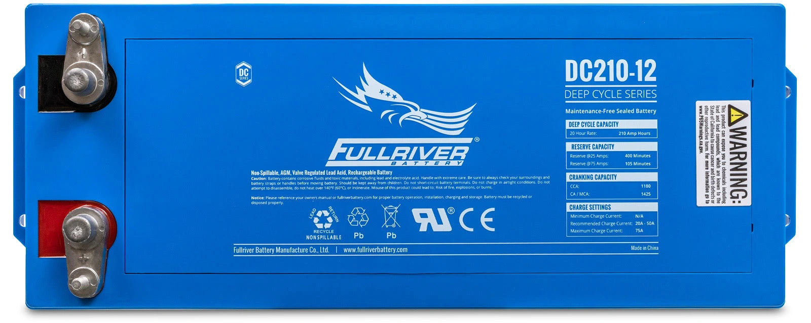 DC Series DC210-12 AGM battery from Fullriver Battery