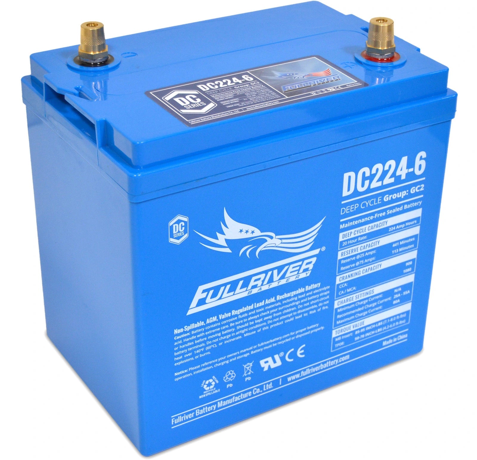 Fullriver DC224-6 DC Series Premium Deep Cycle AGM Battery – 6V, maintenance-free, long-life deep-cycle performance