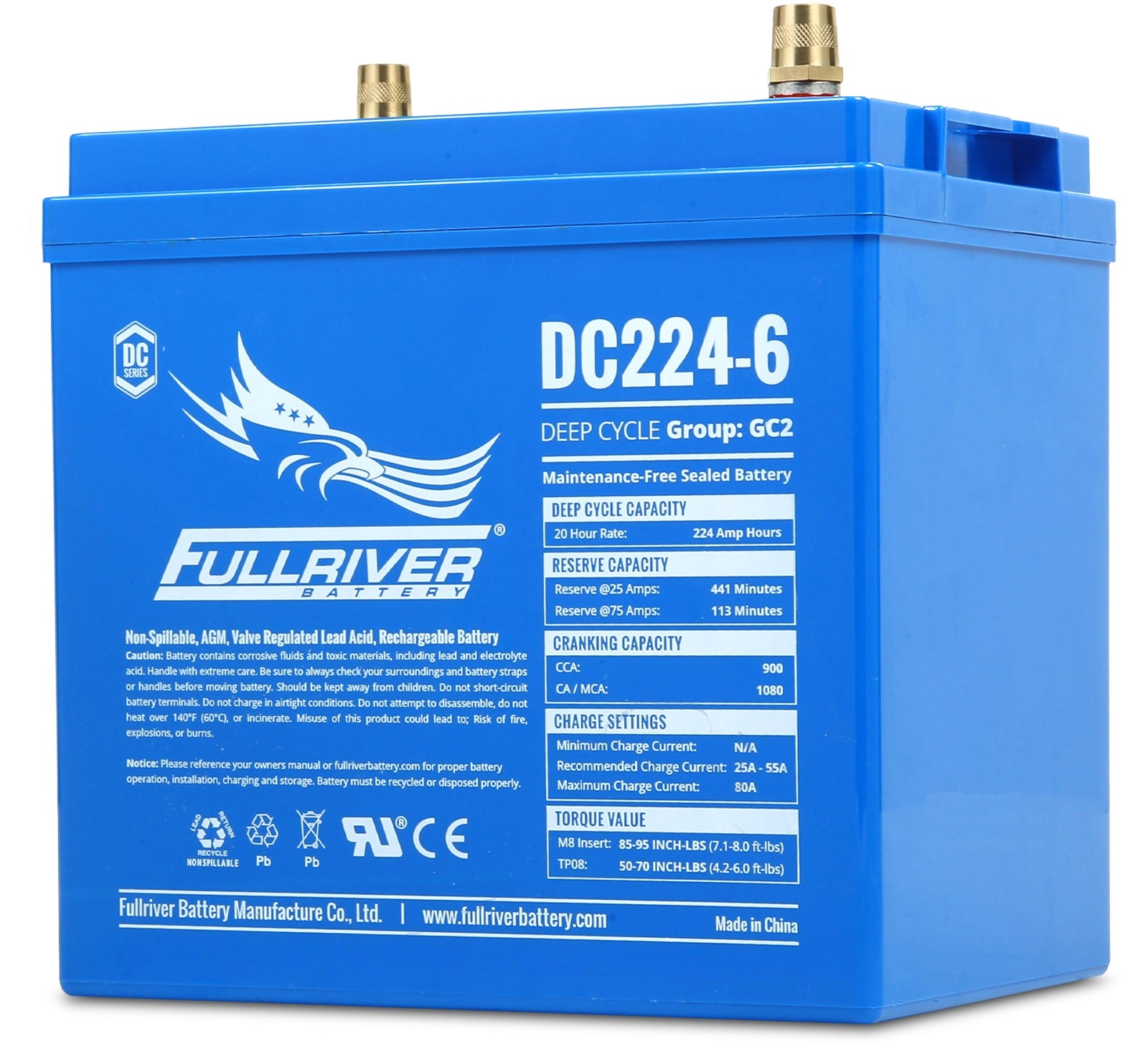 DC Series DC224-6 AGM battery from Fullriver Battery