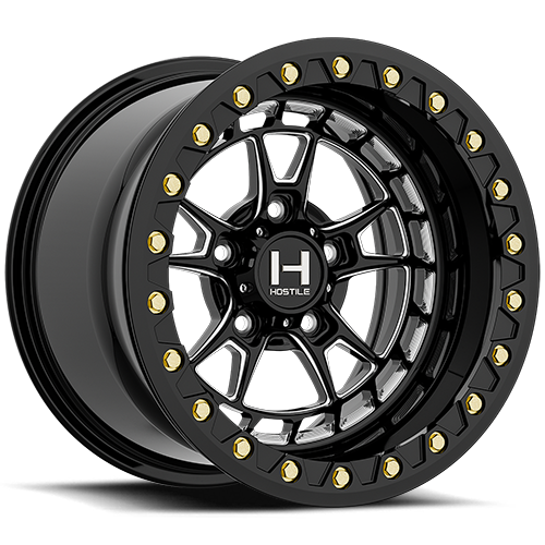HF32 Rival Beadlock UTV Forged Wheel (Gloss Black/Blade Cut)