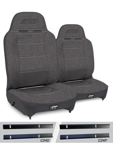 Enduro High Back Reclining Suspension Seats Kit for 03-06 Jeep Wrangler TJ (Pair), Gray