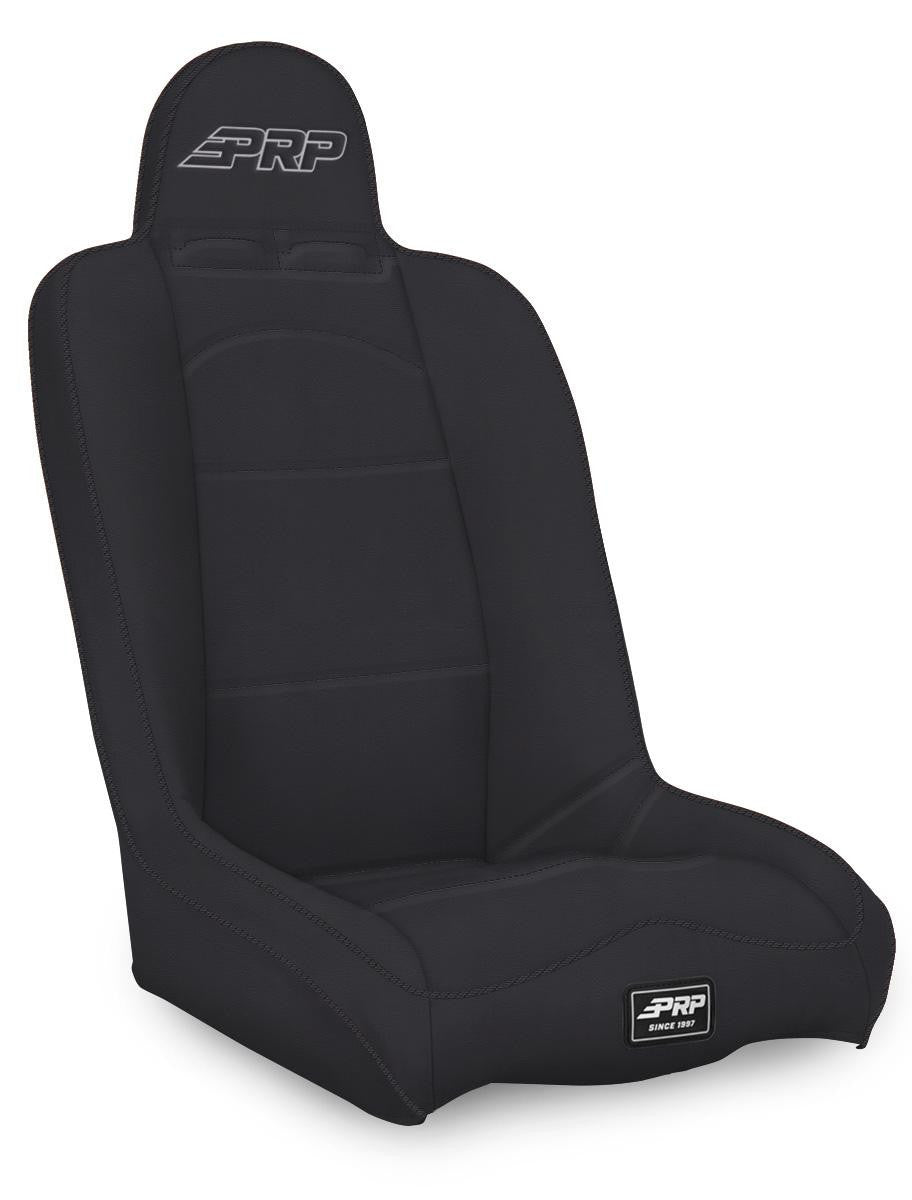 Daily Driver High Back Suspension Seat; Black & Orange Vinyl