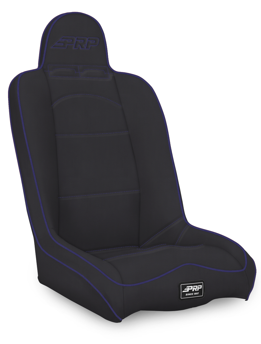 Daily Driver High Back Suspension Seat; Black & Purple Vinyl