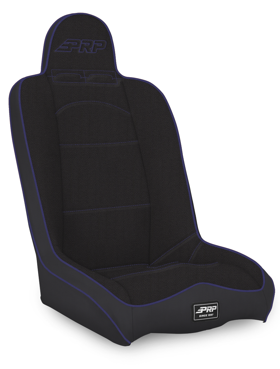 Daily Driver High Back Suspension Seat; Black & Purple Tweed