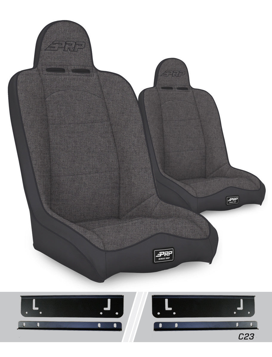 Daily Driver High Back Suspension Seats Kit for 97-02 Jeep Wrangler TJ (Pair), Gray
