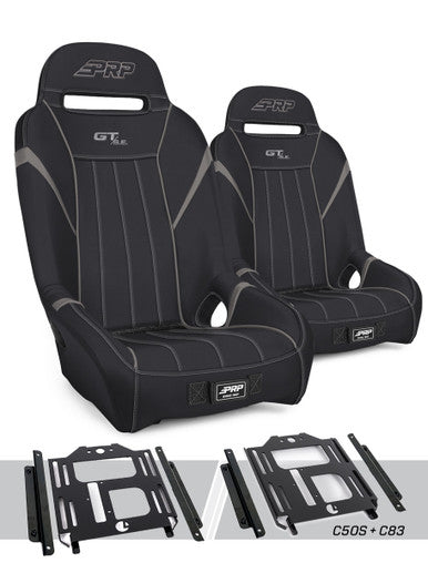 GT/S.E. Suspension Seats Kit for Polaris RZR 570, 800, 900 (Pair), Black & Gray