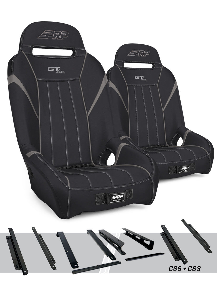 GT/S.E. Suspension Seats Kit for Honda Talon (Pair), Black & Gray