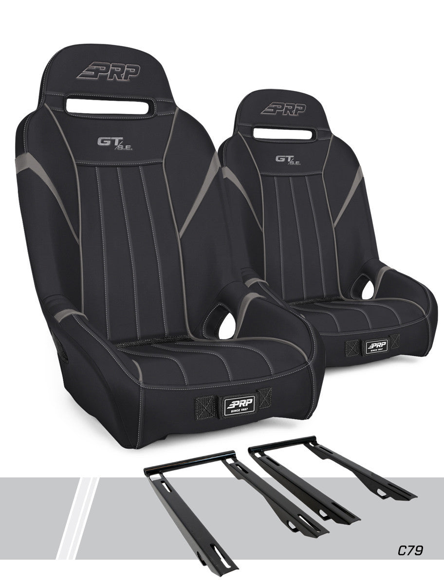GT/S.E. Suspension Seats Kit for Polaris RZR PRO XP, PRO R, PRO S, Turbo R (Pair), Black & Gray