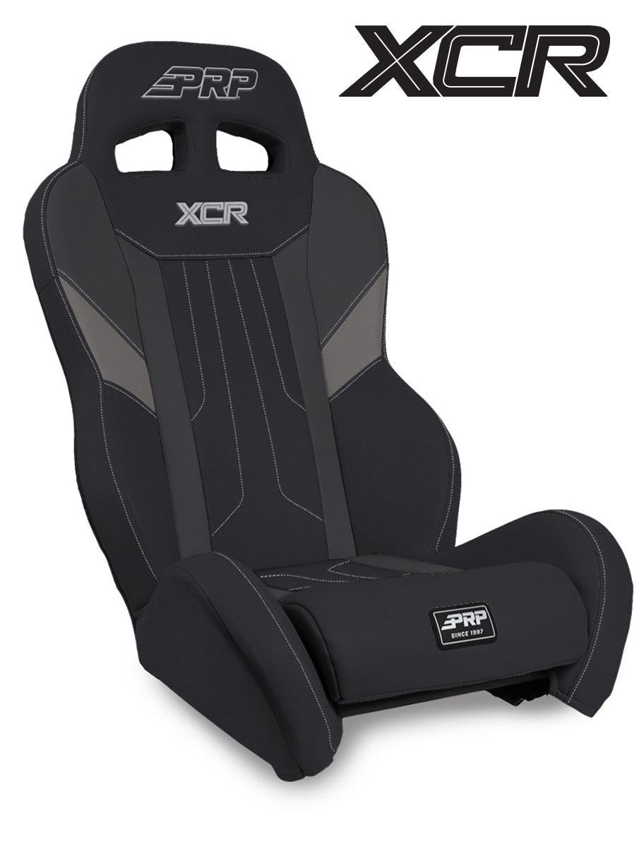 XCR Suspension Seat, Black and Gray with Diamond Stitch and Front Pocket