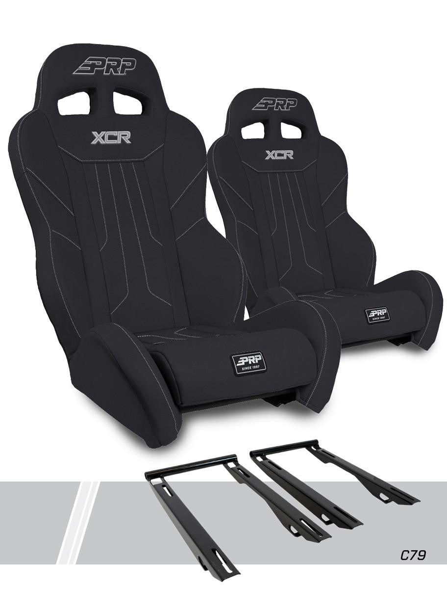 XCR Suspension Seats Kit for Polaris RZR PRO XP, PRO R, PRO S, Turbo R (Pair), Black